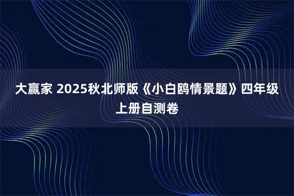 大赢家 2025秋北师版《小白鸥情景题》四年级上册自测卷