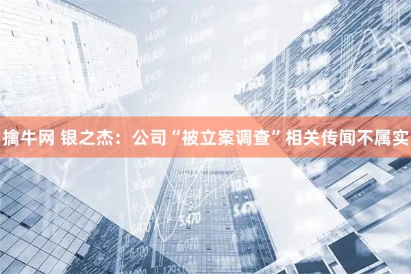 擒牛网 银之杰：公司“被立案调查”相关传闻不属实