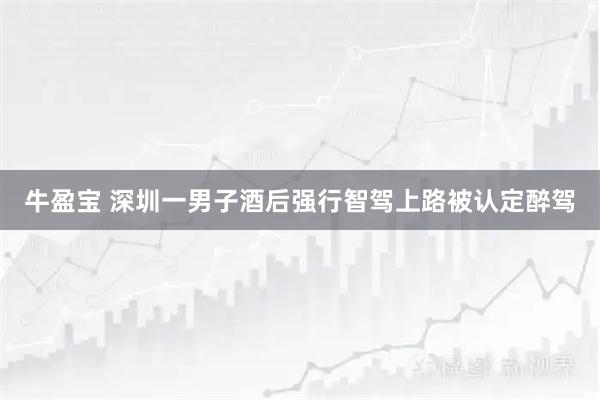 牛盈宝 深圳一男子酒后强行智驾上路被认定醉驾